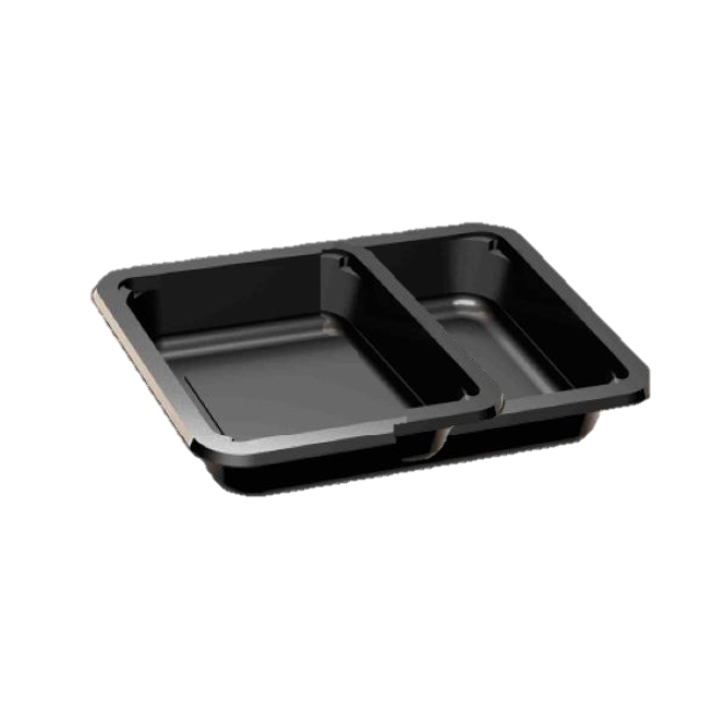 DPS Chile | BANDEJA CPET NEGRA C/DIV 850CC HORNO (TERMOSELLABLE