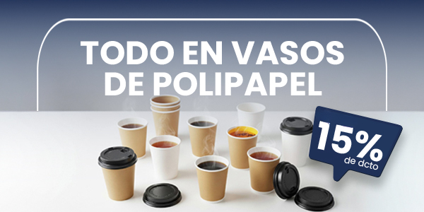 Todo en Vasos de Polipapel 15% dcto